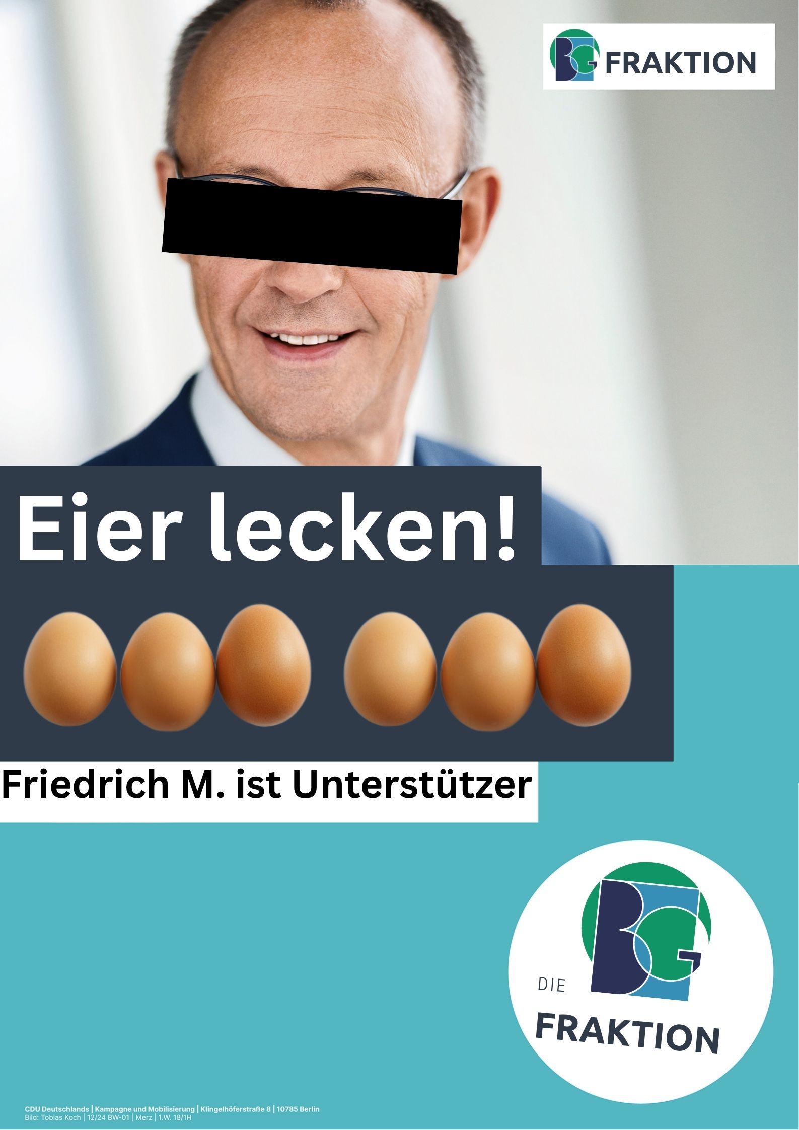 Wahlplakat: Eier lecken FRAKTION